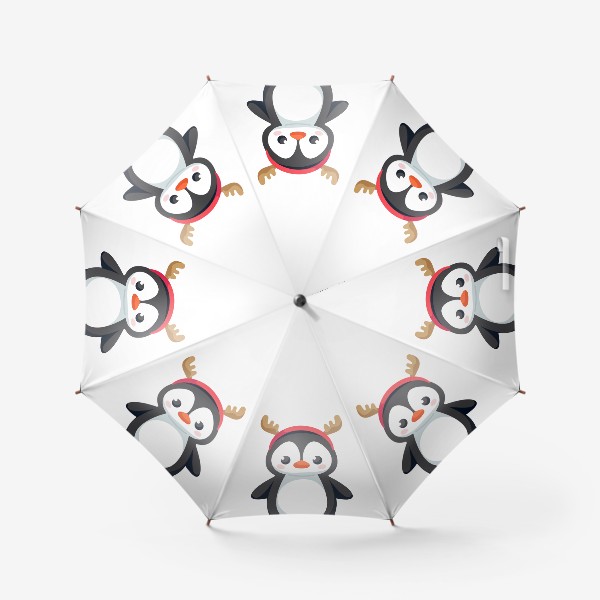 Зонт «Пингвин в шапке оленя»