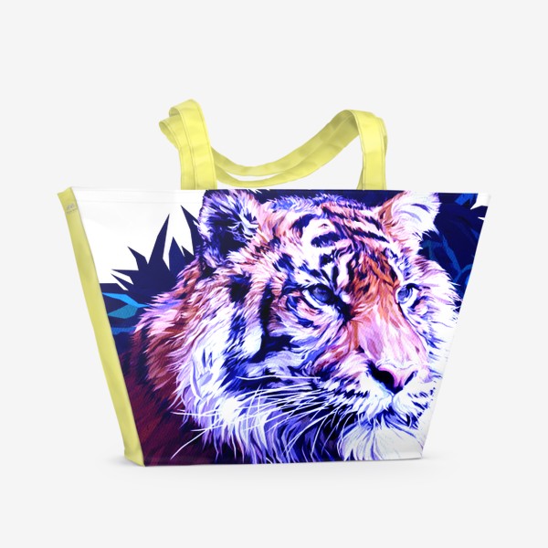 Пляжная сумка «Год Тигра. Символ 2022 года. Pink (без фона)»