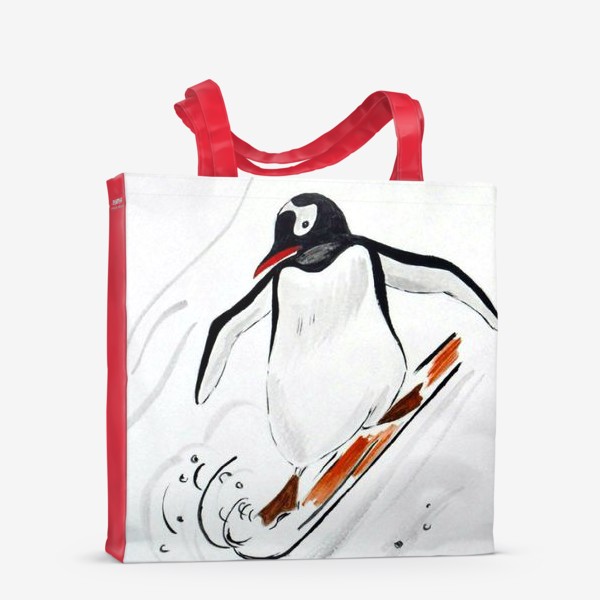 Сумка-шоппер &laquo;Пингвин-сноубордист&raquo;