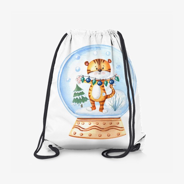 Рюкзак «Новогодний тигренок в снежном шаре»