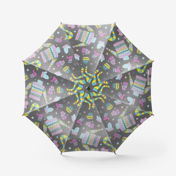 Зонт «Новогодние варежки и шавфик»