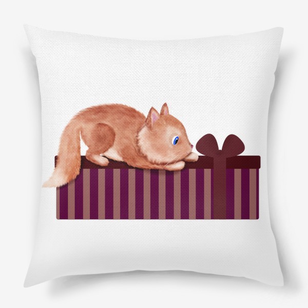 Подушка «Котенок с подарком»