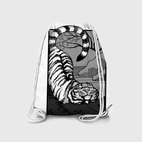 Рюкзак «Символ нового года 2022 тигр в японском стиле »