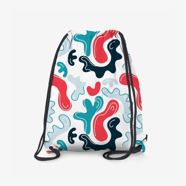 Рюкзак «Абстрактный принт - сине-красный декор»