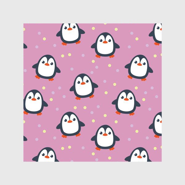 Шторы «пингвинчики на розовом фоне»