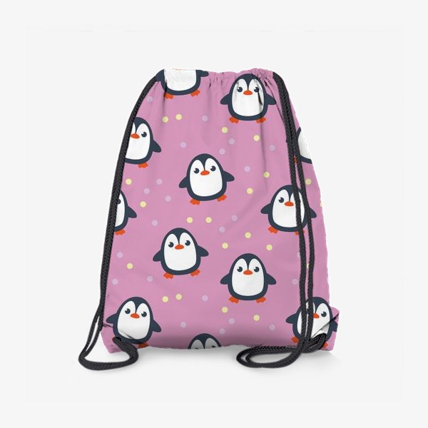 Рюкзак «пингвинчики на розовом фоне»