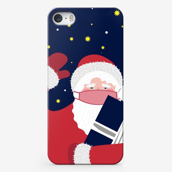 Чехол iPhone «Санта Клаус на фоне звездного неба»