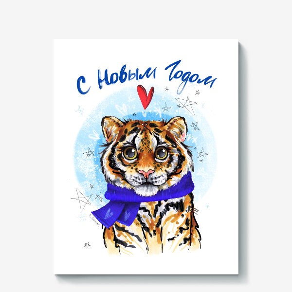 Холст «Тигр в шарфе»
