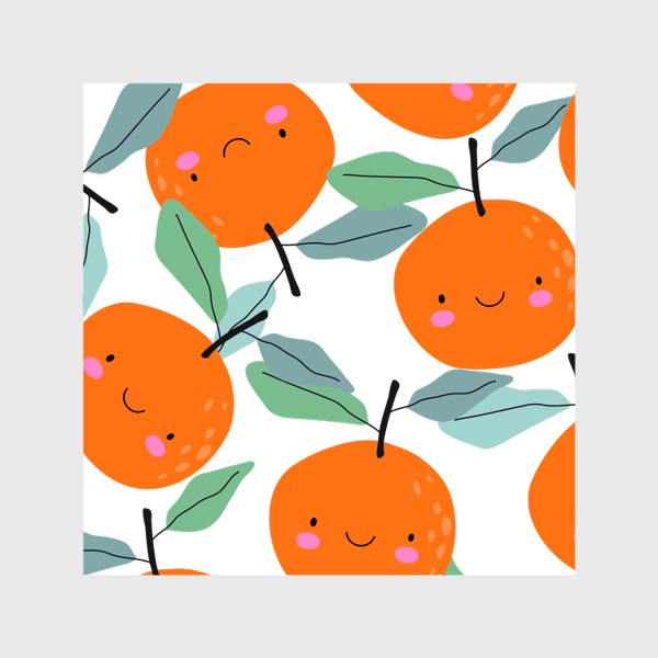 Шторы «Милые апельсины яркий паттерн»
