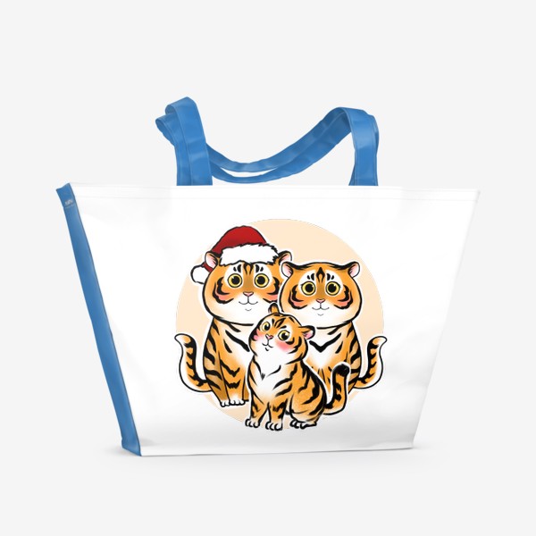 Пляжная сумка &laquo;Тигры  семья 2022&raquo;
