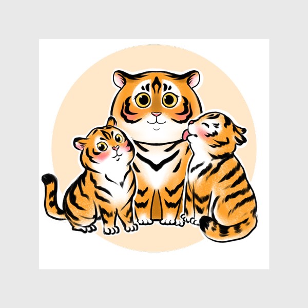 Шторы «Тигры семья 2022»