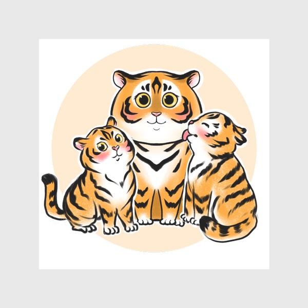 Скатерть &laquo;Тигры семья 2022&raquo;