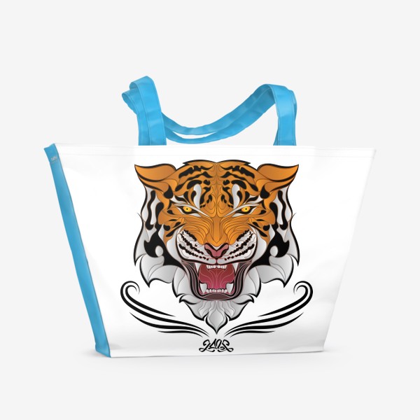 Пляжная сумка «Агрессивный Тигр- Позитивный выбор»