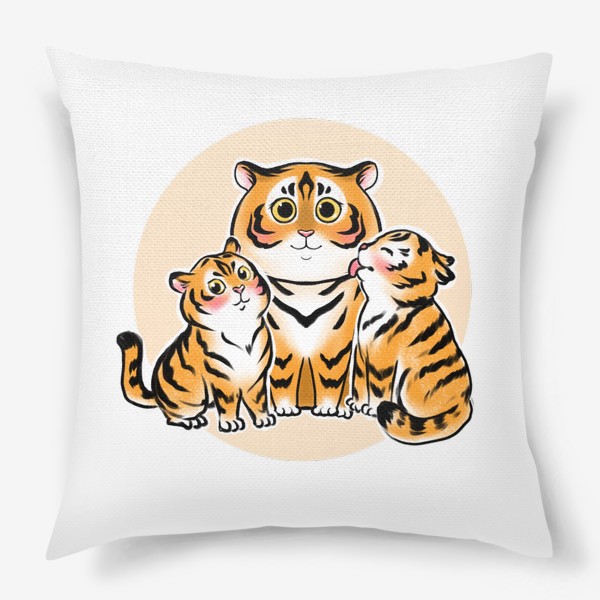 Подушка «Тигры семья 2022»