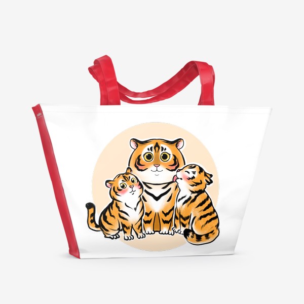 Пляжная сумка «Тигры семья 2022»