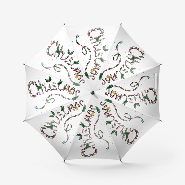 Зонт «Полосатая надпись Christmas»