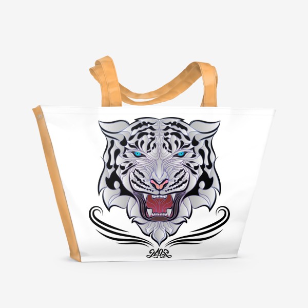 Пляжная сумка «Белый Тигр- Смелый выбор»