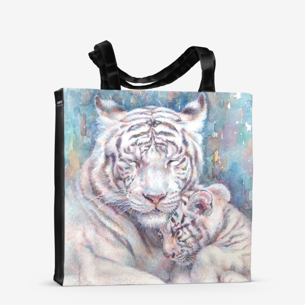 Сумка-шоппер «Белые тигры, тигренок, тигрица, год тигра »