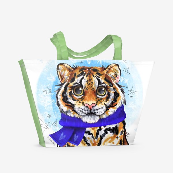 Пляжная сумка «Тигр в шарфе»