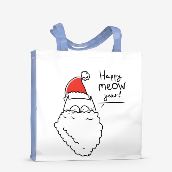 Сумка-шоппер «Веселого нового года! Кот дед Мороз»
