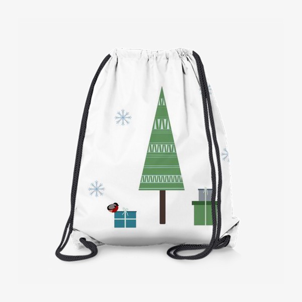 Рюкзак «Скандинавская елка со снегирем»