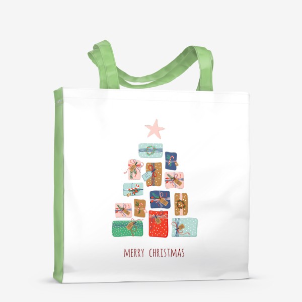 Сумка-шоппер «Праздничный принт с подарками»