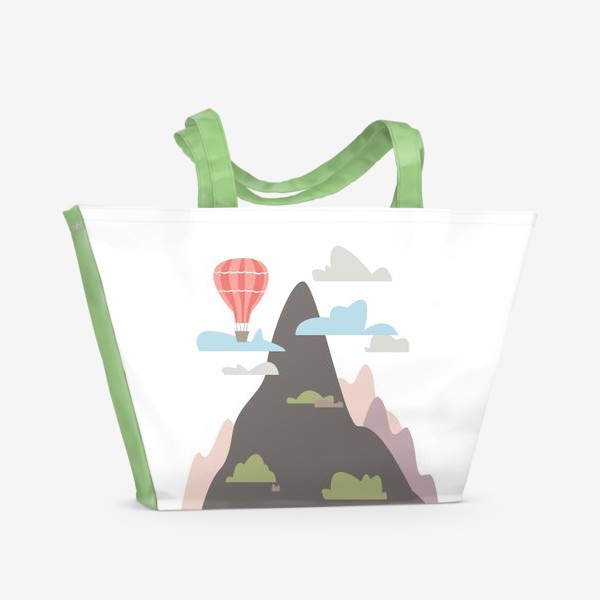 Пляжная сумка «Горы и аэростат»