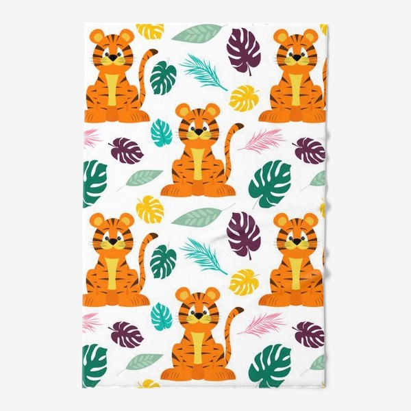 Полотенце «Тигрята  с листьями»