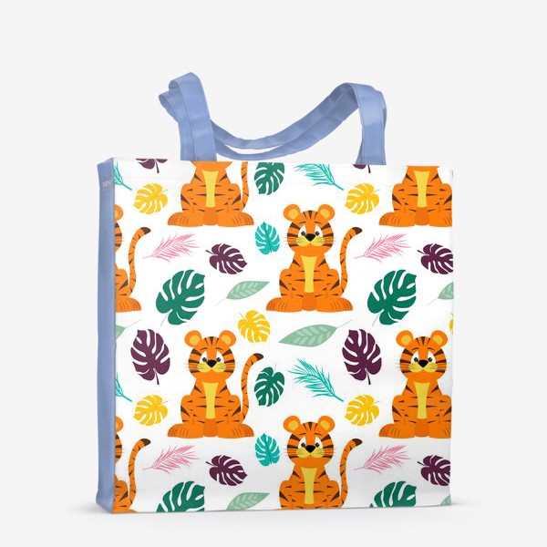 Сумка-шоппер «Тигрята  с листьями»