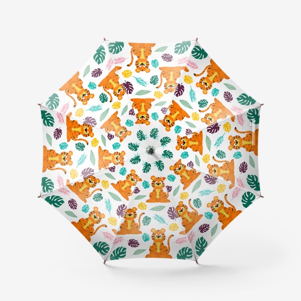 Зонт «Тигрята  с листьями»