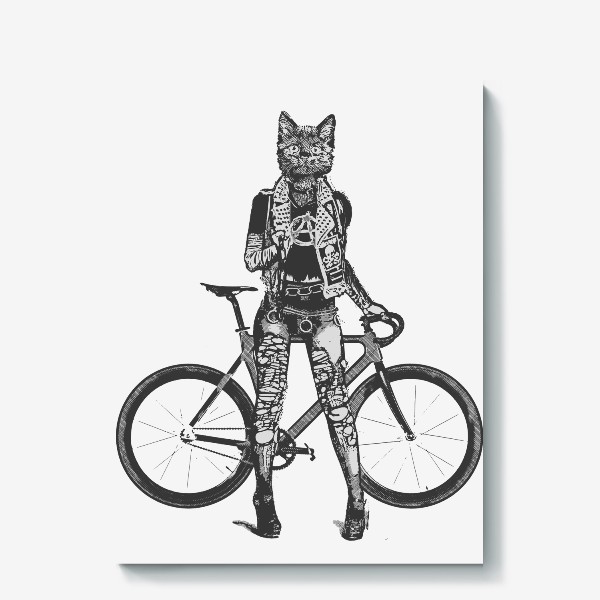 Холст «Bike Punk Cat»