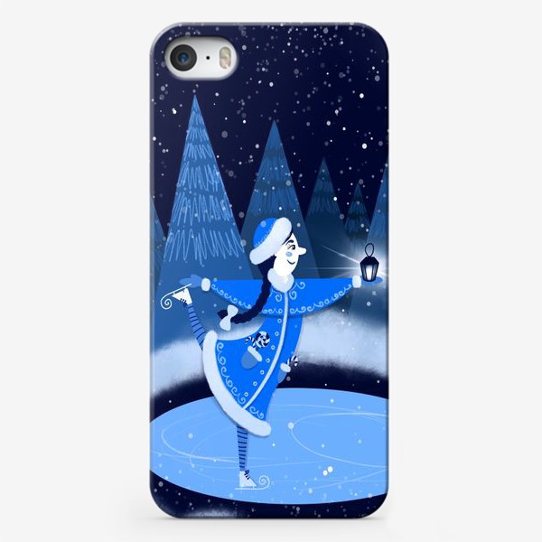 Чехол iPhone «Снегурочка на катке»