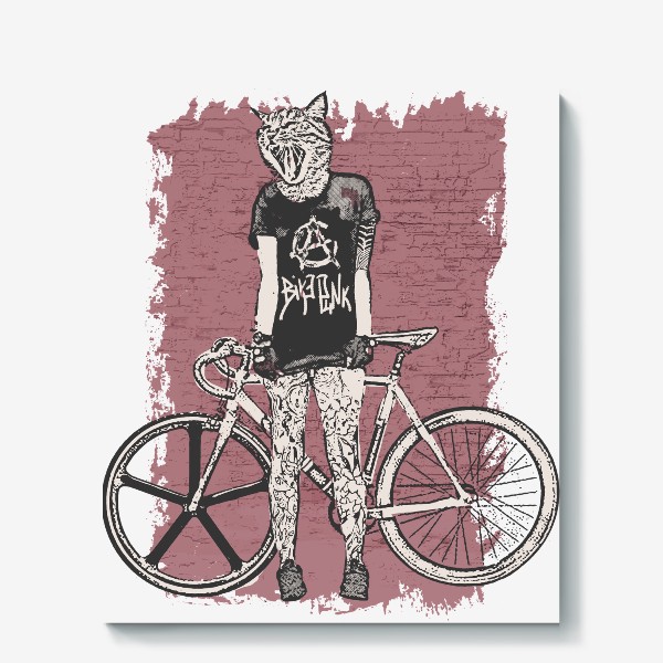Холст «Bike Punk Cat»
