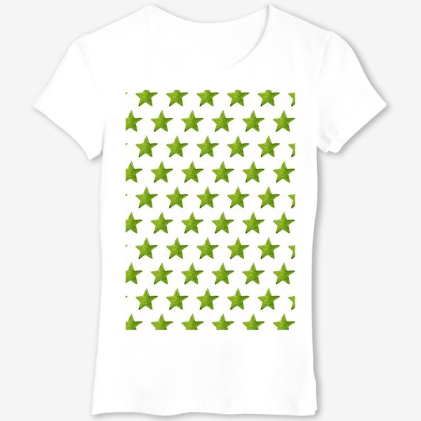 Футболка «Зеленые акварельные звезды»