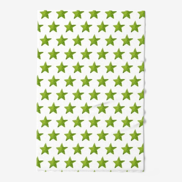 Полотенце &laquo;Зеленые акварельные звезды&raquo;