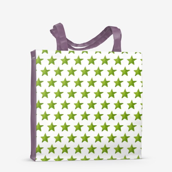 Сумка-шоппер &laquo;Зеленые акварельные звезды&raquo;