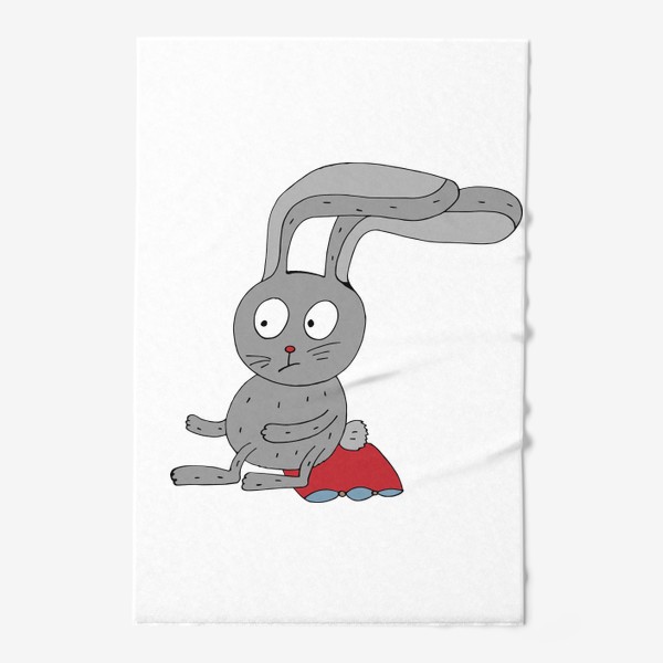 Полотенце «Заяц сидит на подушки »