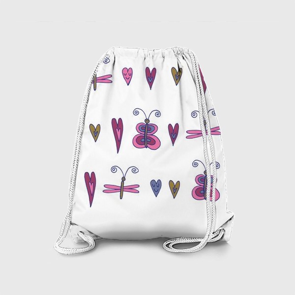 Рюкзак «Бабочки и сердечки»