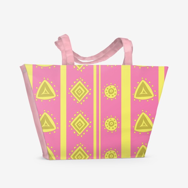Пляжная сумка «Треугольники ромбы и полосы»