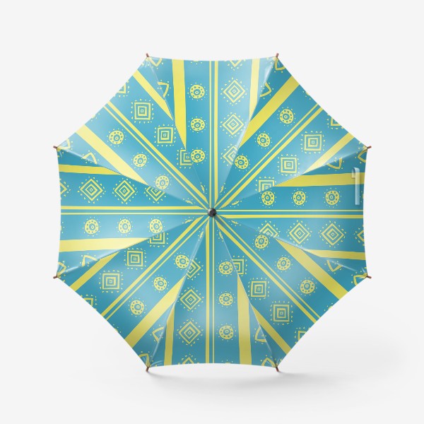 Зонт «Голубые треугольники и круги»
