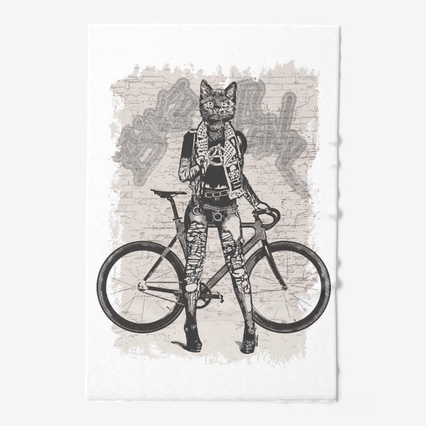 Полотенце &laquo;Bike Punk Cat&raquo;