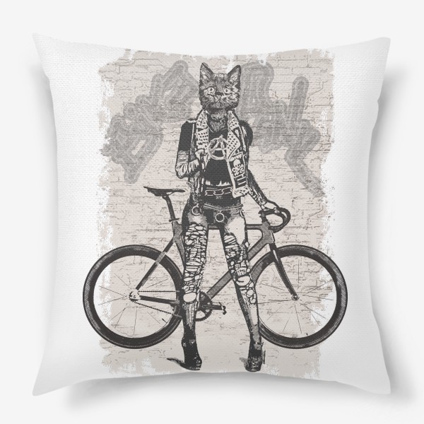 Подушка «Bike Punk Cat»