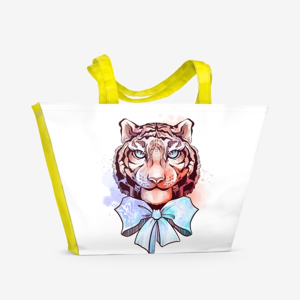 Пляжная сумка «Тигр с бантом»