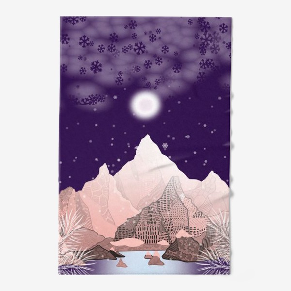 Полотенце &laquo;Ночь, горы, зима&raquo;