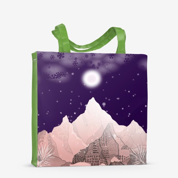 Сумка-шоппер «Ночь, горы, зима»