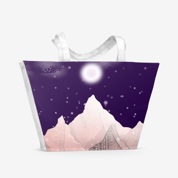 Пляжная сумка «Ночь, горы, зима»