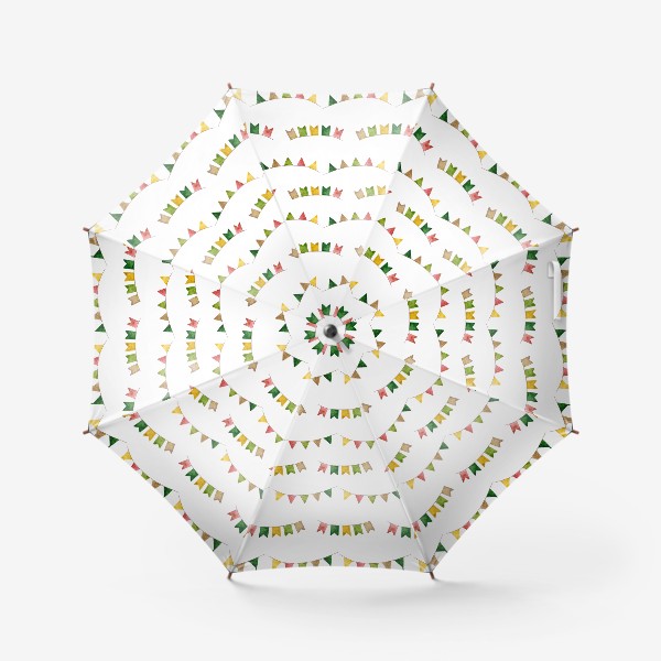 Зонт «Новогодний принт. Акварельные цветные флажки»