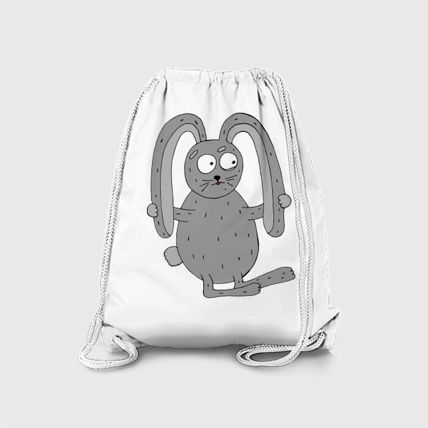 Рюкзак «Забавный серый заяц плачет»