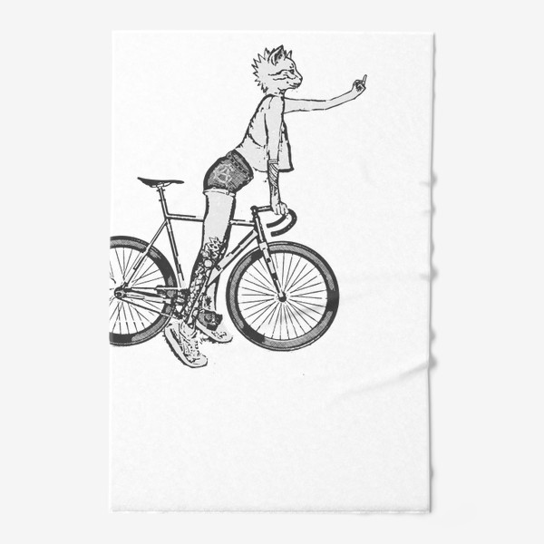 Полотенце «Bike Punk Cat»
