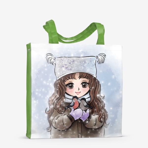 Сумка-шоппер «Девочка и снегири»